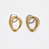 Goddess Mixed Metal Hoop Earrings